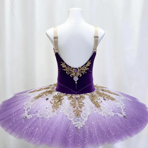 Tutu de plateau de ballet floral rose fait &agrave; la main