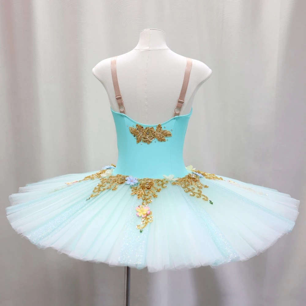 Robe tutu de ballet orn&eacute;e de fleurs 3D | Options jaune/rose/turquoise-BLT1723