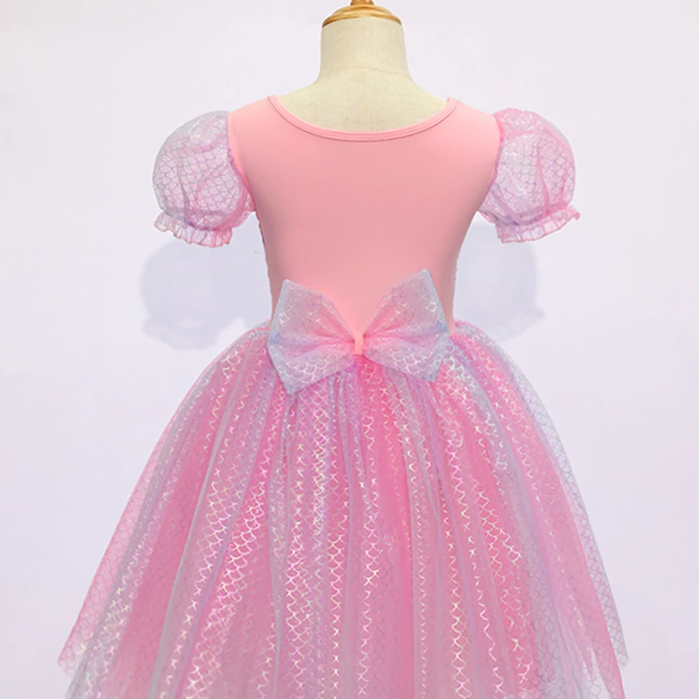 Robe de princesse sir&egrave;ne rose pour filles-ALP0113