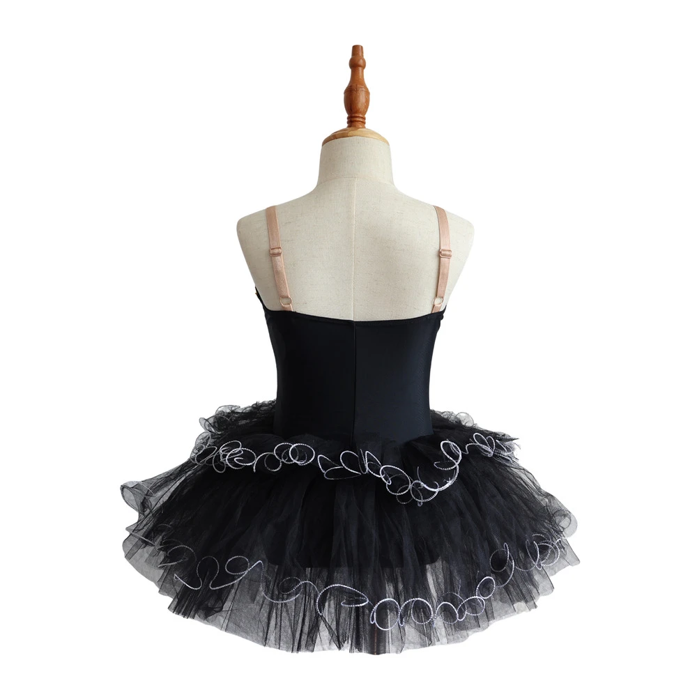 Robe Tutu de Ballet en dentelle dor&eacute;e pour filles, Costume de spectacle sur sc&egrave;ne pour enfants, Cost
