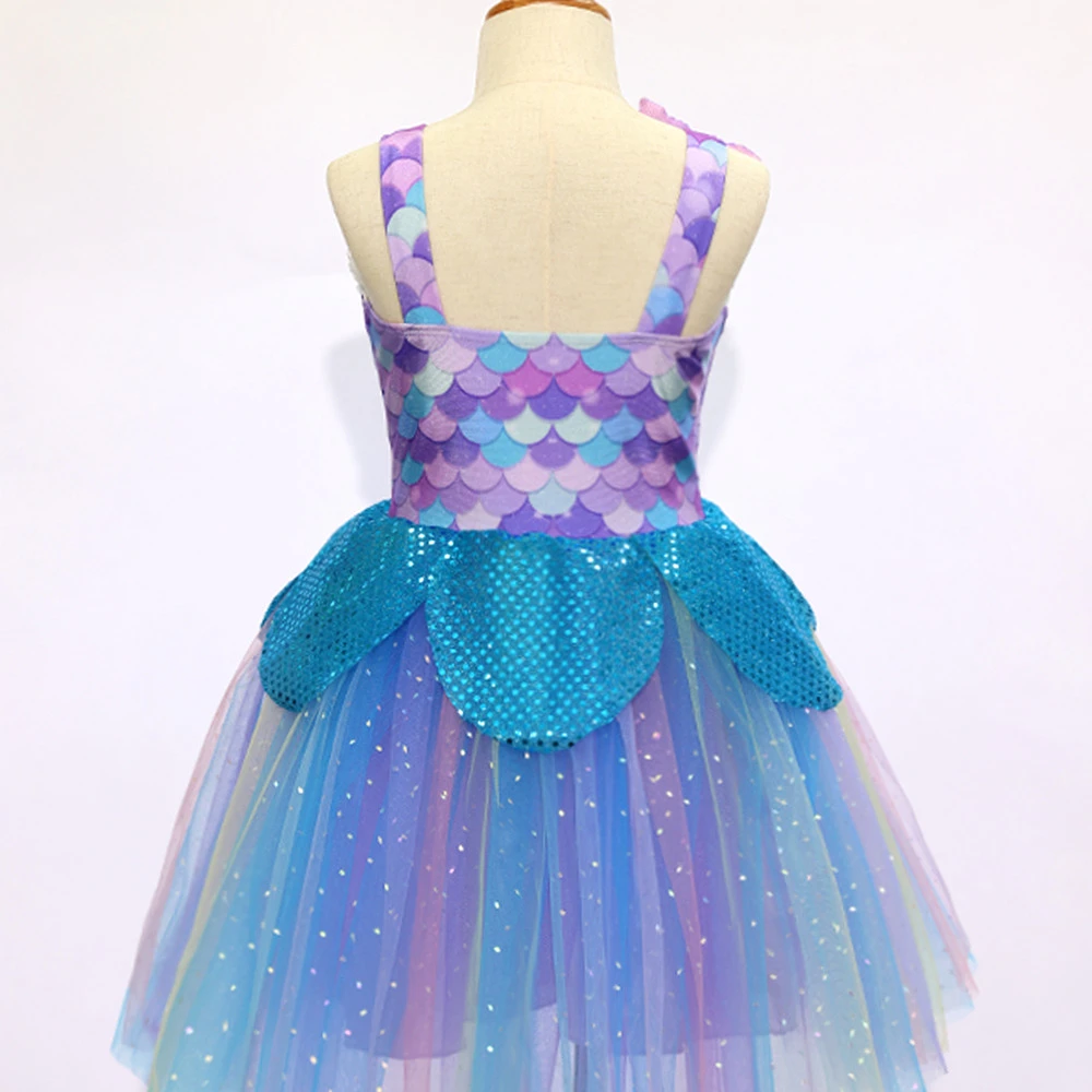 Robe Tutu en &eacute;cailles de sir&egrave;ne pour filles, robe &agrave; th&egrave;me oc&eacute;an scintillant-ALP0114