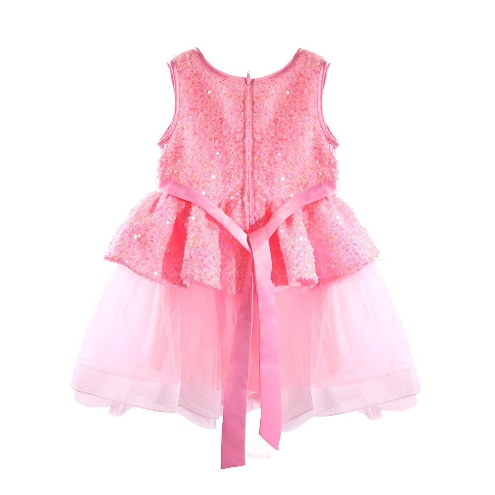 Robe de princesse &agrave; paillettes rose pour filles, robe-XGZ8002