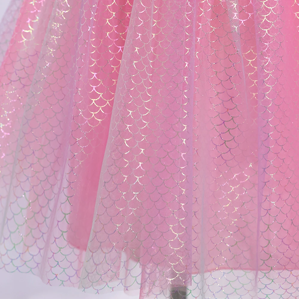 Robe de princesse sir&egrave;ne rose pour filles-ALP0113