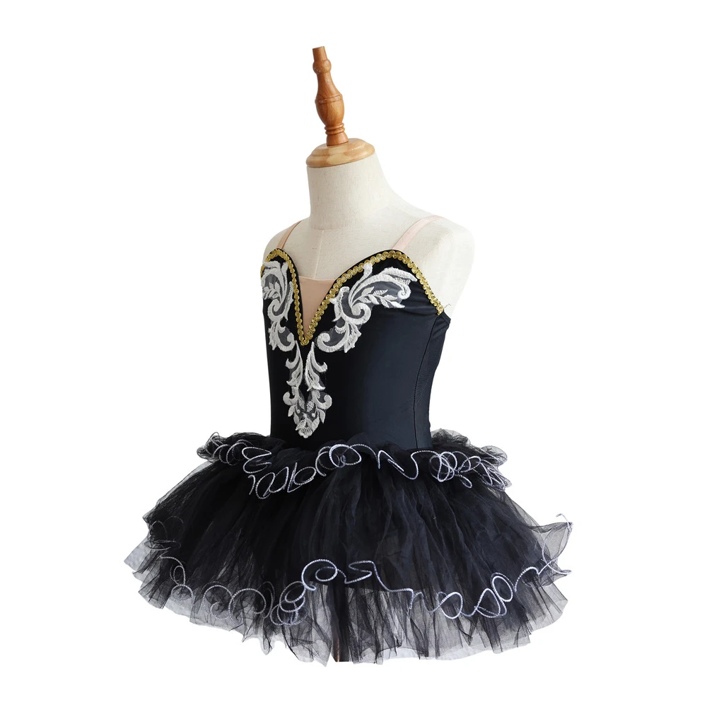 Robe Tutu de Ballet en dentelle dor&eacute;e pour filles, Costume de spectacle sur sc&egrave;ne pour enfants, Cost