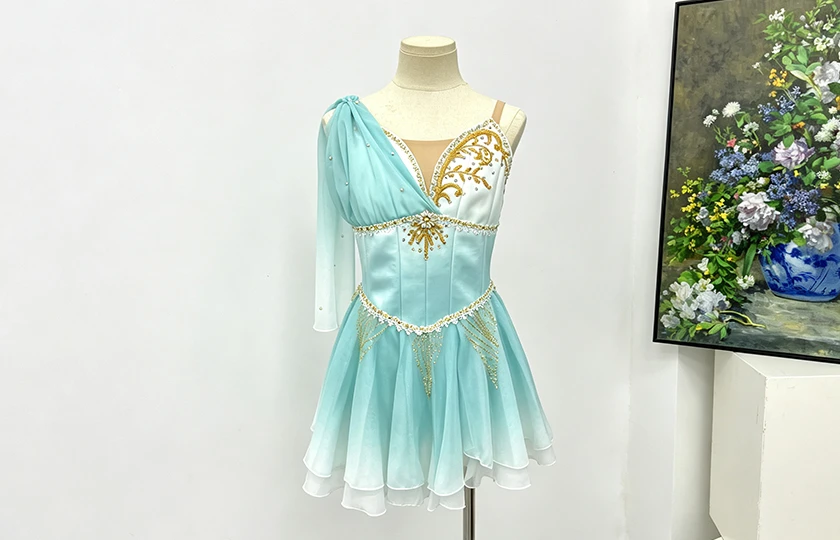 Robe courte de ballet ombr&eacute; vert menthe | R1551