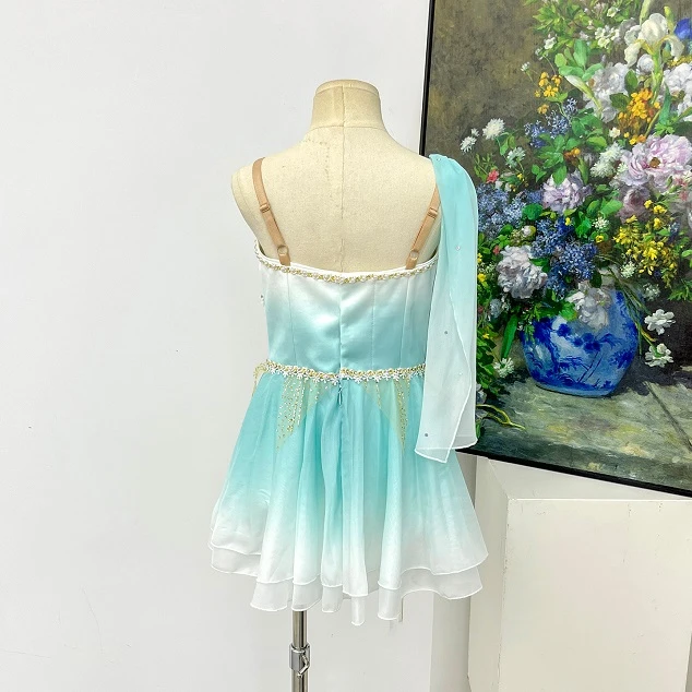 Robe courte de ballet ombr&eacute; vert menthe | R1551