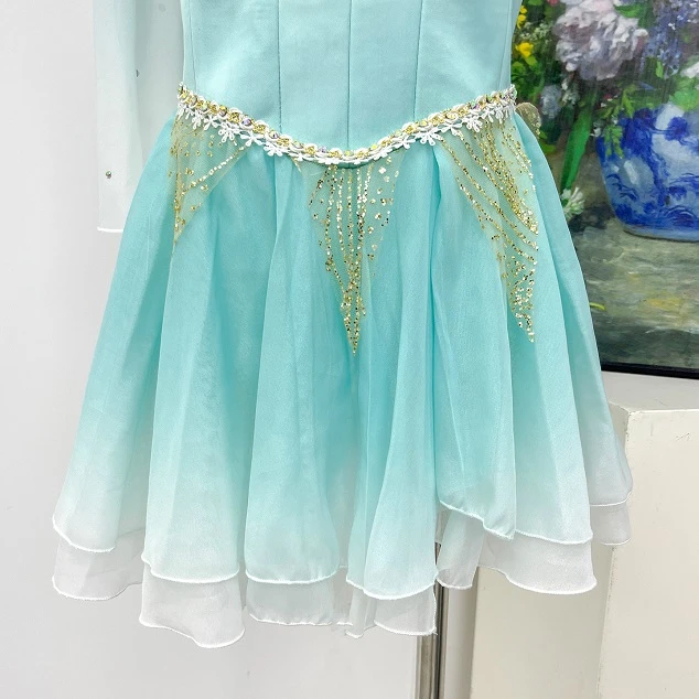 Robe courte de ballet ombr&eacute; vert menthe | R1551