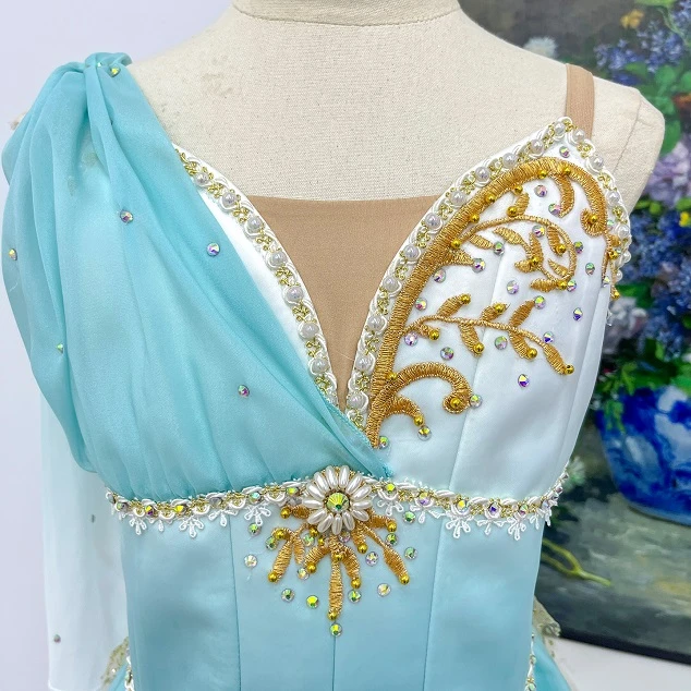 Robe courte de ballet ombr&eacute; vert menthe | R1551