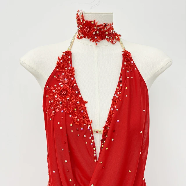 Robe de danse lyrique licou rouge | G0105