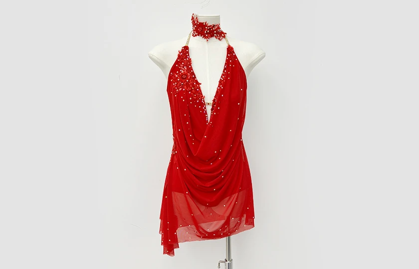 Robe de danse lyrique licou rouge | G0105