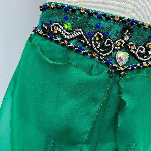 Tenue de performance de ballet deux pi&egrave;ces verte | R1312