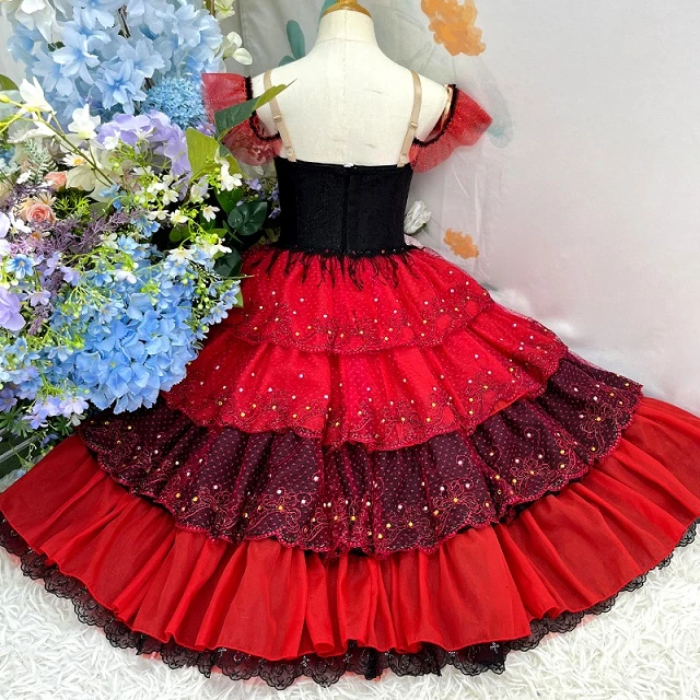 Robe tutu de ballet de personnage Don Quichotte rouge | R0750