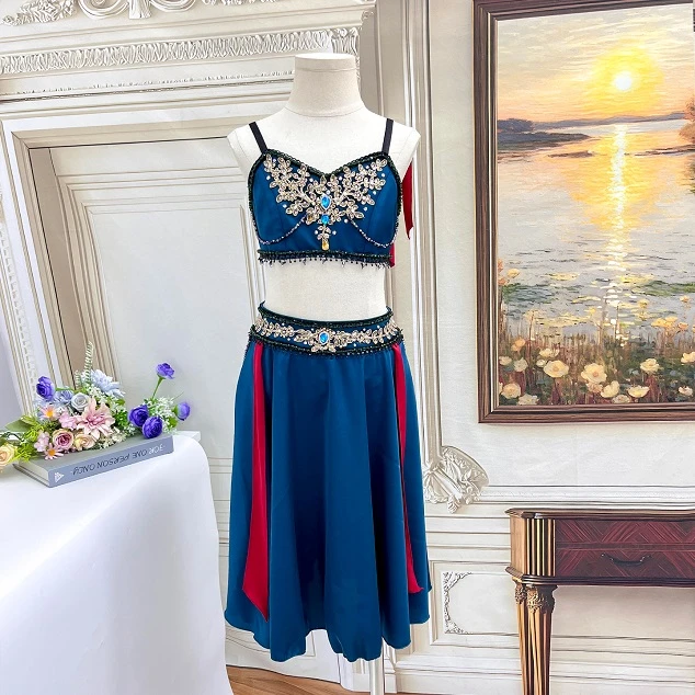 Costume de ballet de personnage en deux pi&egrave;ces bleu sarcelle | R1212