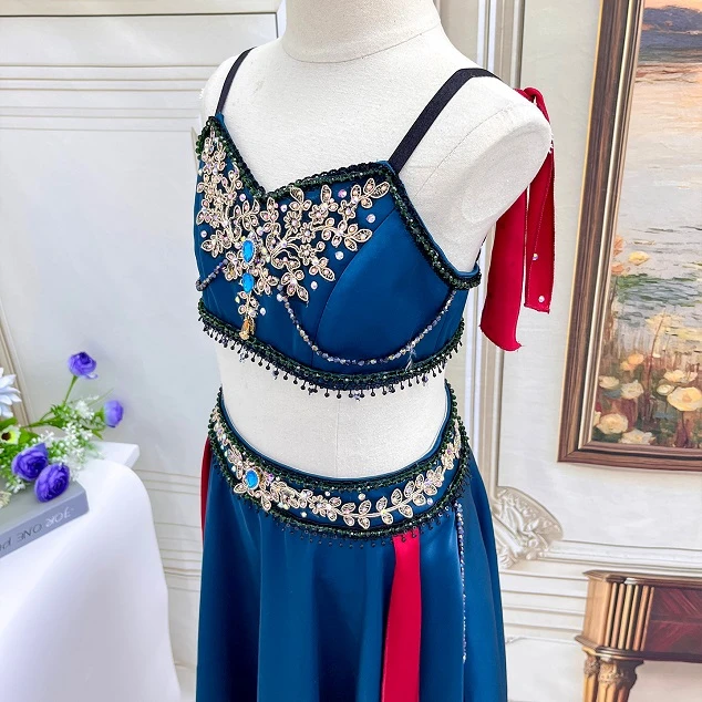 Costume de ballet de personnage en deux pi&egrave;ces bleu sarcelle | R1212
