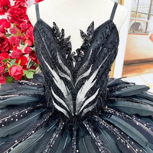 Tutu de cr&ecirc;pes professionnel Black Swan | T1589