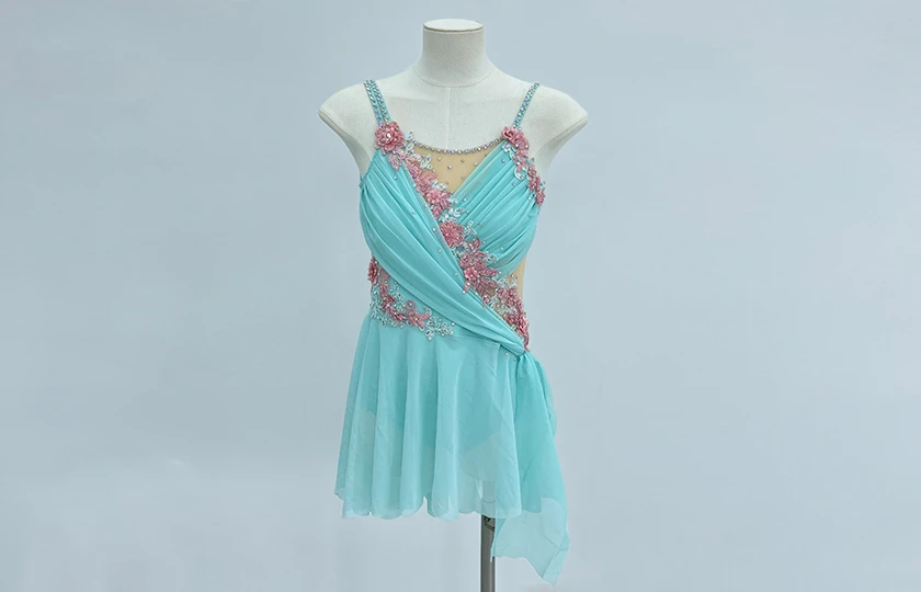 Robe de danse lyrique florale bleu ciel | R0978