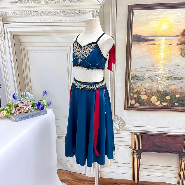 Costume de ballet de personnage en deux pi&egrave;ces bleu sarcelle | R1212