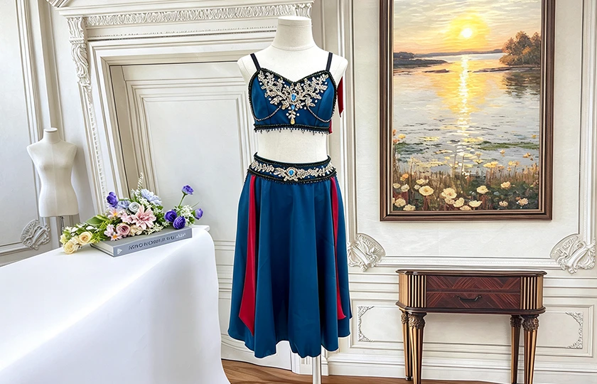 Costume de ballet de personnage en deux pi&egrave;ces bleu sarcelle | R1212