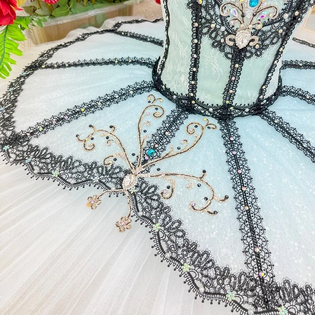 Tutu de cr&ecirc;pes professionnel bleu clair | T1571