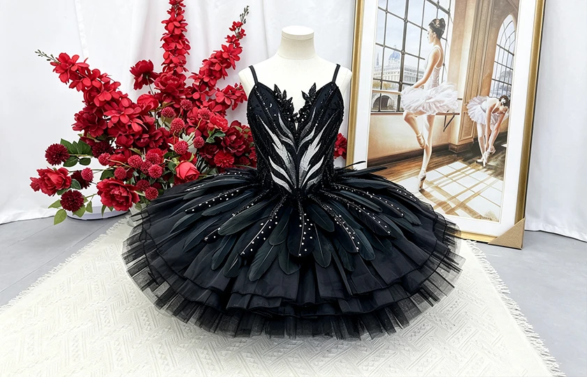 Tutu de cr&ecirc;pes professionnel Black Swan | T1589