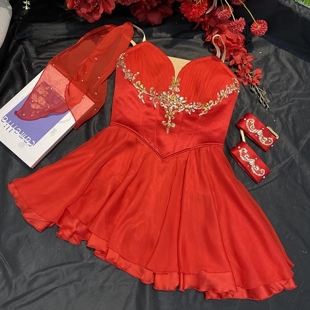 Robe courte de ballet rouge The Talisman | R0697