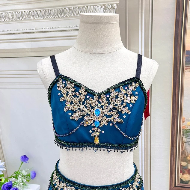 Costume de ballet de personnage en deux pi&egrave;ces bleu sarcelle | R1212