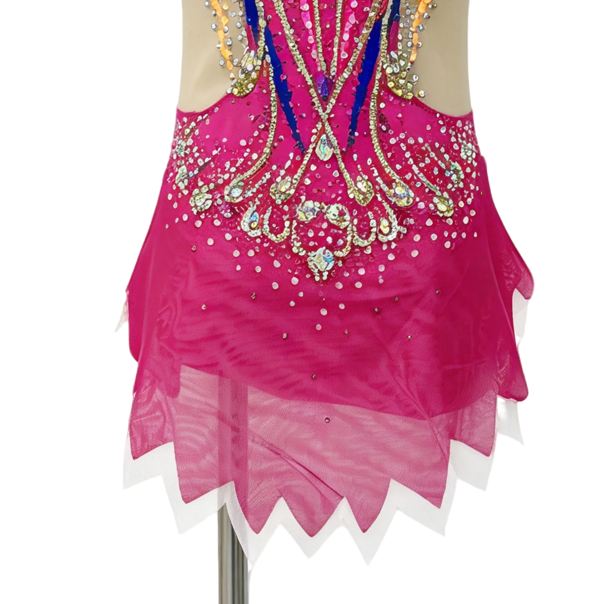 Justaucorps de gymnastique rythmique magenta color block | G0117