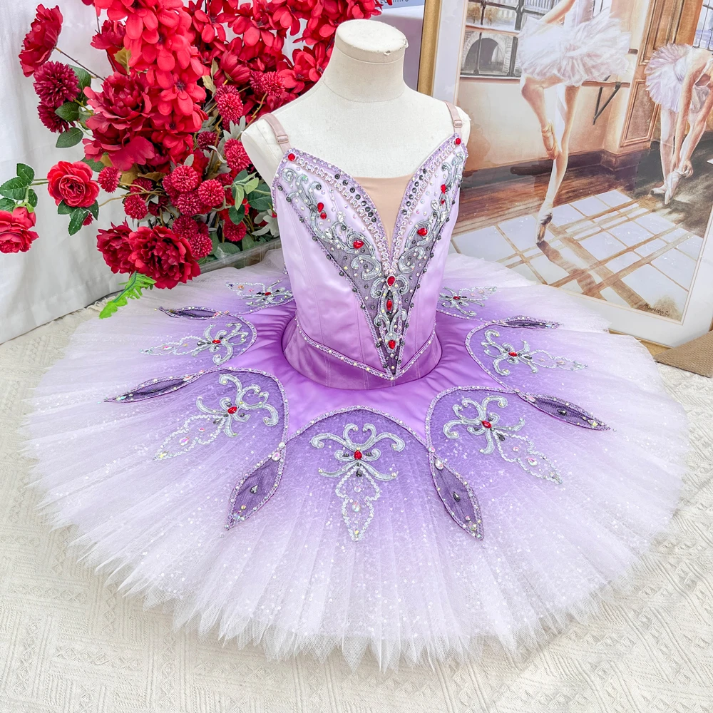 Tutu de cr&ecirc;pes de ballet professionnel ombr&eacute; lavande | T1509