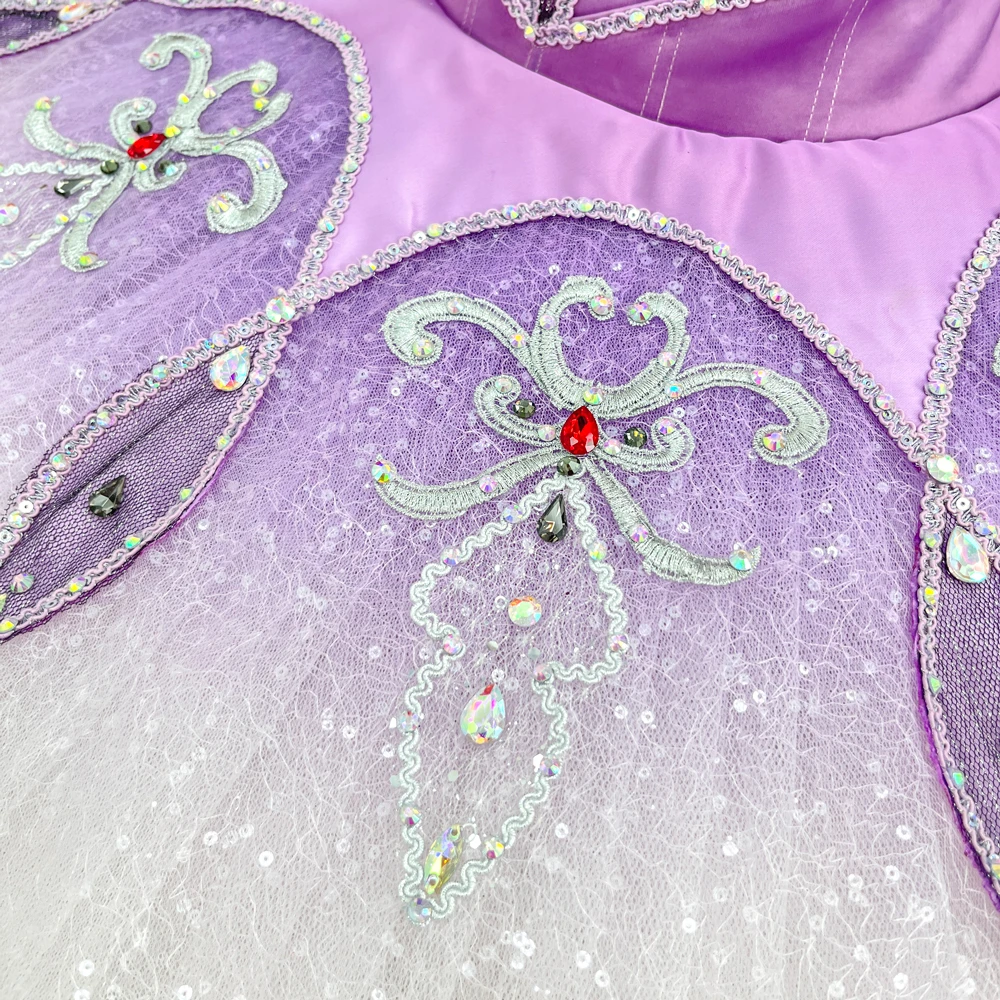 Tutu de cr&ecirc;pes de ballet professionnel ombr&eacute; lavande | T1509