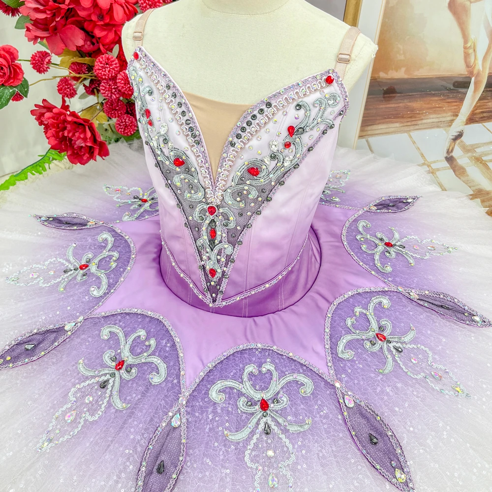Tutu de cr&ecirc;pes de ballet professionnel ombr&eacute; lavande | T1509