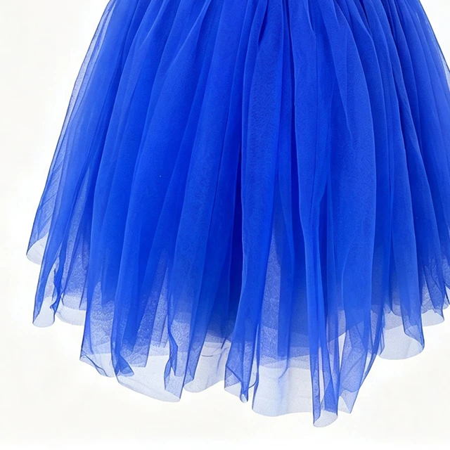 Royal Blue Sequin Floral Applique Ballet Dress | XGZ0250