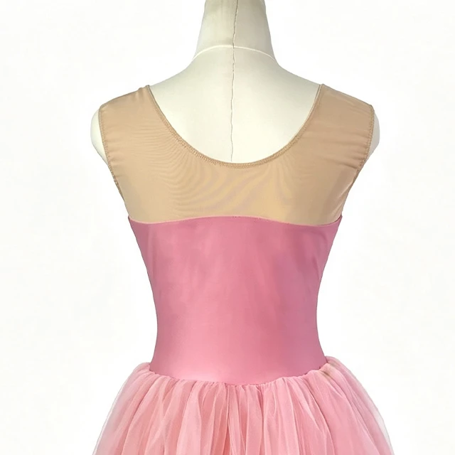 Pink Sequin Floral Applique Ballet Dress | XGZ0247