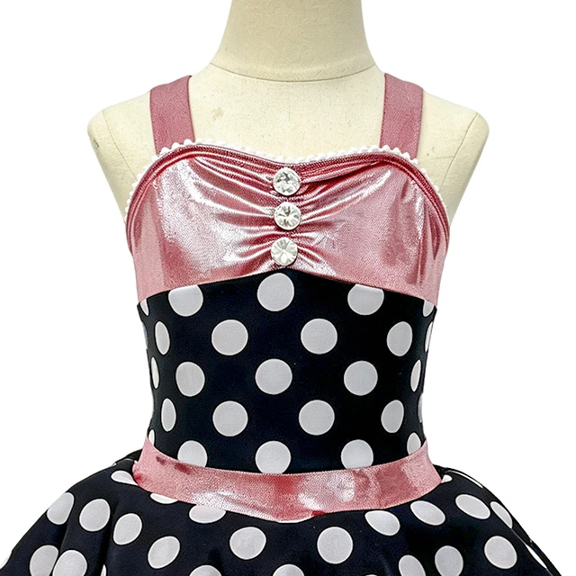 Girls Polka Dot Tutu Dance Dress for Tap & Jazz Stage Performance | XGZ0266